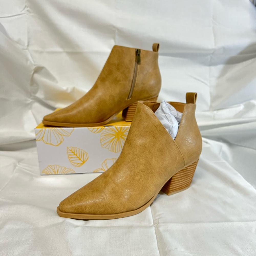 Yellow Box Sand Ankle Booties